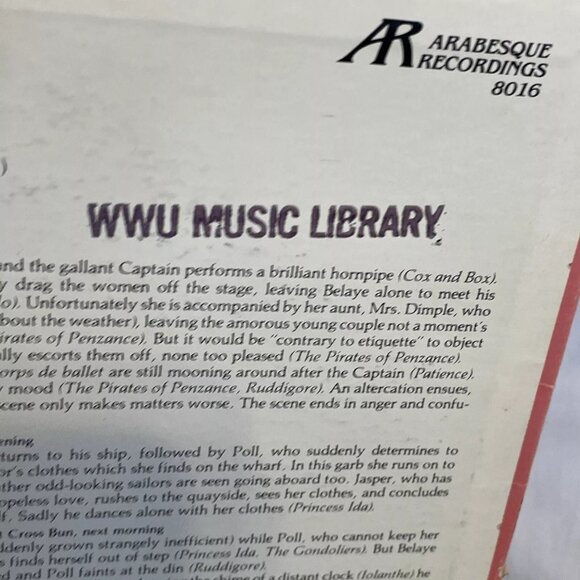 Sir Arthur Sullivan Pineapple Poll (Vinyl, 1980) Arabesque Recordings 8016 VG+ - Picture 5 of 10